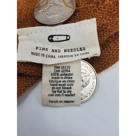 PINS AND NEEDLES ANTHROPOLOGIE TAN OMBRE OVERSIZE SCARF SHAWL WRAP WOMEN OS - Picture 12 of 12